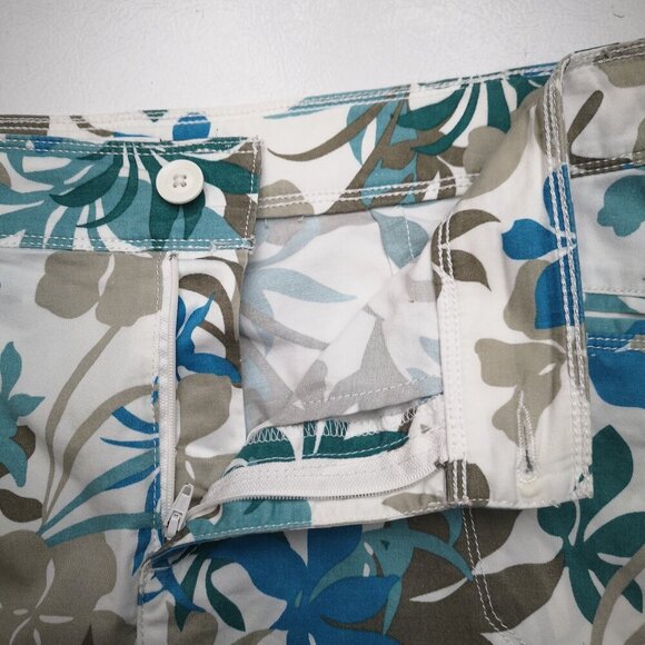 Croft & Barrow Ladies Size 12 Petite Teal Brown & Off White Stretch Skorts - Picture 7 of 10